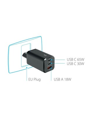 ΦΟΡΤΙΣΤΗΣ ΜΕ ΟΙΚΙΑΚΗ ΠΡΙΖΑ HOME ROCKET 65W 100/230V 65W ΜΕ 3 ΘΥΡΕΣ USB (USB-A+USB-Cx2) QUICK CHARGE LAMPA - 1 ΤΕΜ.