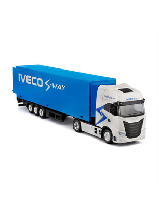 Lampa - Μινιατούρα νταλίκα Iveco S-Way με κοντέινερ 1:43 σε λευκό/μπλε χρώμα Burago - 1 τεμ. (BU31469)