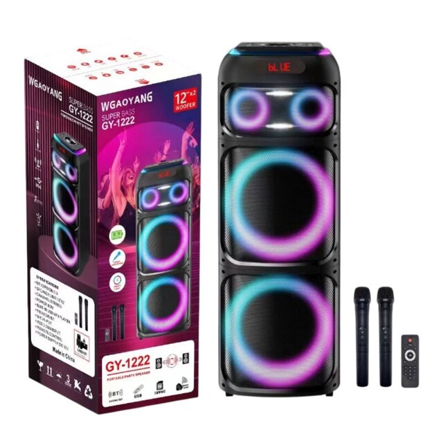 ΦΟΡΗΤΟ ΗΧΕΙΟ BLUETOOTH 12"x2 WOOFER WGY-1222