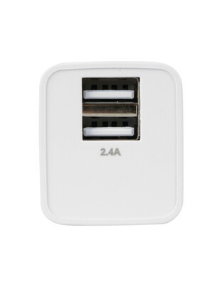 ΦΟΡΤΙΣΤΗΣ ME OIKIAKH ΠΡΙΖΑ 220/240V 12W 2400mA ΜΕ 2 ΘΥΡΕΣ USB (A+A) LAMPA - 1 ΤΕΜ