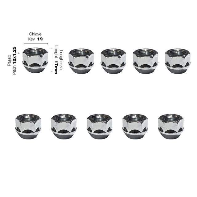 Simoni Racing - ΠΑΞΙΜΑΔΙ ΚΩΝΙΚΟ 12χ1,25 (17mm) (19) 10ΤΕΜ.