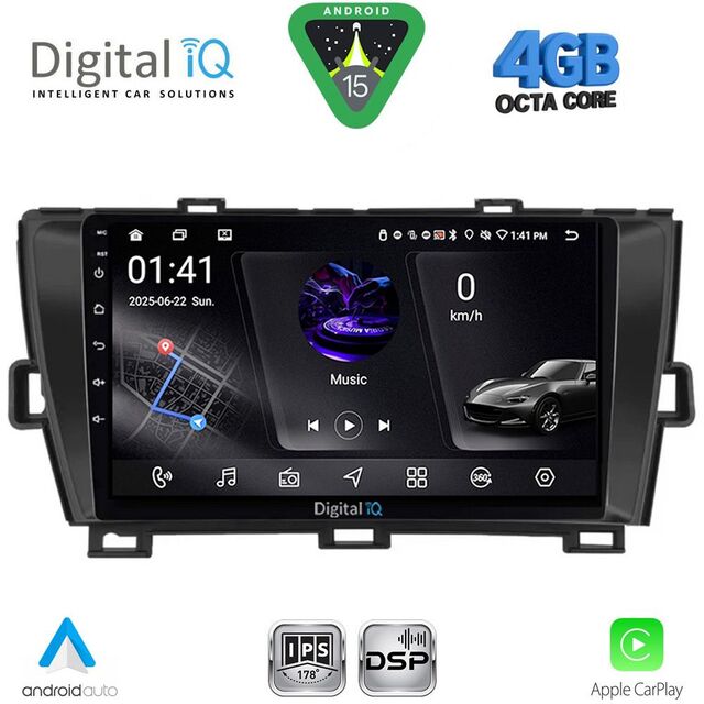 DIGITAL IQ RTG 6726BL_CPA (9inc) MULTIMEDIA TABLET for TOYOTA PRIUS mod. 2009-2015 (BLACK)
