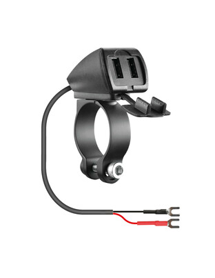 Αδιάβροχος Φορτιστής Κινητού Trek 12/24V 30W 5400mA της σειράς Optiline με 2 θύρες USB Type A, Καλώδιο 150 cm, Ακροδέκτες, Ασφάλεια Smart Chip, Αδιαβροχοποίηση IP66, συμβατό με Βάσεις Στήριξης, Θήκες ή Αντάπτορες Κινητού Optiline
