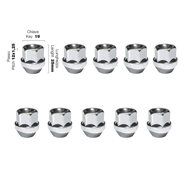 Simoni Racing - ΠΑΞΙΜΑΔΙ ΚΩΝΙΚΟ 12χ1,25 (25mm) (19) 10ΤΕΜ.