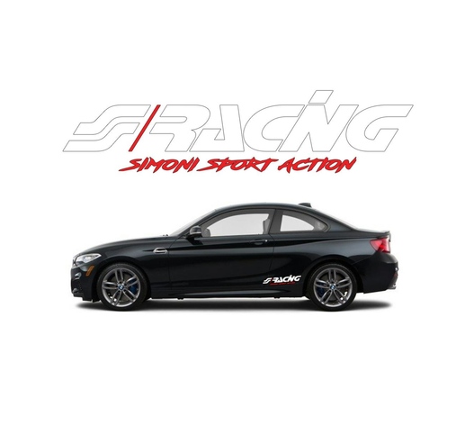 ΑΥΤΟΚΟΛΛΗΤΟ ΔΙΑΚΟΣΜΗΤΙΚΟ ΠΛΑΙΝΟ SIMONI RACING PRE-SPACED ΛΕΥΚΟ/ΚΟΚΚΙΝΟ 30x7cm