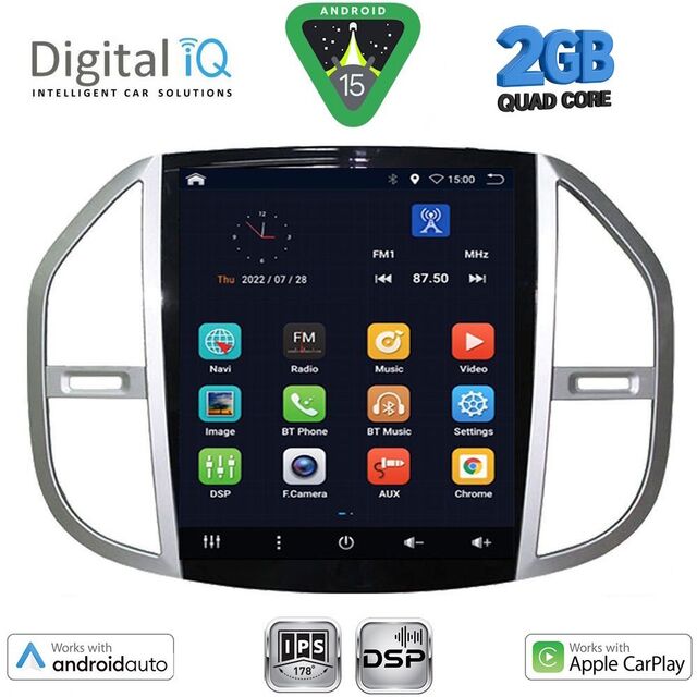 DIGITAL IQ BXC 3960_CPAA TESLA STYLE for MERCEDES VITO mod. 2015-2024