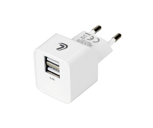 ΦΟΡΤΙΣΤΗΣ ME OIKIAKH ΠΡΙΖΑ 220/240V 12W 2400mA ΜΕ 2 ΘΥΡΕΣ USB (A+A) LAMPA - 1 ΤΕΜ