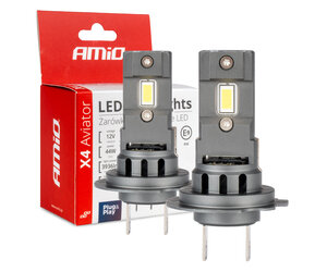 Amio - ΛΑΜΠΕΣ LED H7 12V 44W 6.500K 3.936lm CSP X4 SERIES AVIATOR PLUG & PLAY - 2 ΤΕΜ. (03764/AM)