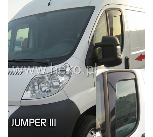 Heko – Ανεμοθραύστες Εμπρός για Fiat Ducato 2006> / Citroen Jumper III 2006> / Peugeot Boxer II/III 2006> / Opel Movano C 2021> / Toyota ProAce MAX 2024> για βελτιωμένη ροή αέρα και άνεση με εύκαμπτο φιμέ πλαστικό – 1 Σετ (ΑΝΕΜ.15147/VAN)