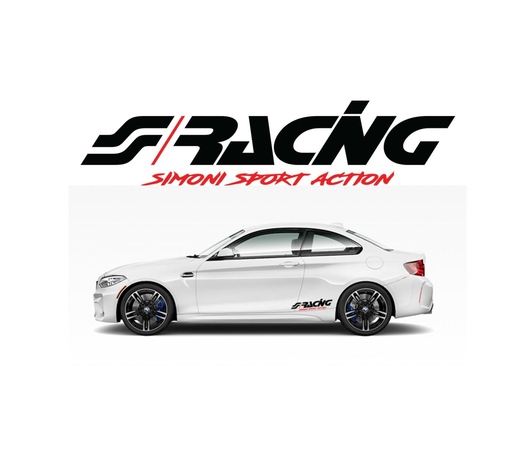 ΑΥΤΟΚΟΛΛΗΤΟ ΔΙΑΚΟΣΜΗΤΙΚΟ ΠΛΑΙΝΟ SIMONI RACING PRE-SPACED ΜΑΥΡΟ/ΚΟΚΚΙΝΟ 30x7cm