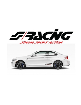 ΑΥΤΟΚΟΛΛΗΤΟ ΔΙΑΚΟΣΜΗΤΙΚΟ ΠΛΑΙΝΟ SIMONI RACING PRE-SPACED ΜΑΥΡΟ/ΚΟΚΚΙΝΟ 30x7cm