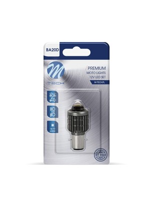 S2 10-80V BA20d 15W 2x3570SMD LED 1.400lm 6.000K ΔΙΠΛΗΣ ΠΟΛΙΚΟΤΗΤΑΣ BLISTER M-TECH - 1 ΤΕΜ.
