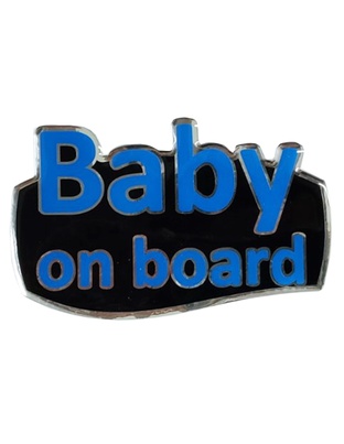 BABY ON BOARD ΑΥΤΟΚΟΛΛΗΤΟ ΕΞΩΤΕΡΙΚΗΣ ΧΡΗΣΗΣ 13,1 Χ 8,3cm ΜΠΛΕ/ΜΑΥΡΟ/ΧΡΩΜΙΟ ΜΕ ΕΠΙΚΑΛΥΨΗ ΣΜΑΛΤΟΥ - 1 ΤΕΜ.