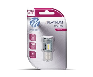 ΛΑΜΠΑΚΙ PY21W 12/24V BA15s 12xSMD3030 LED CAN-BUS ΠΟΡΤΟΚΑΛΙ PLATINIUM BLISTER M-TECH - 1 ΤΕΜ