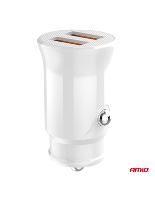 Amio - ΦΟΡΤΙΣΤΗΣ ΑΝΑΠΤΗΡΑ 12/24V ΜΕ 2 ΘΥΡΕΣ 2xUSB 10.5W 5V/2.1A ΛΕΥΚΟΣ - 1 Τεμ. (03872/AM)