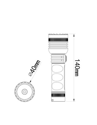 ΦΑΚΟΣ ΧΕΙΡΟΣ 1x10W 490lm IP65 140mm Φ40mm 5000mAh Li-ion TACTICAL LASER FLASHLIGHT M-TECH - 1 Τεμ.