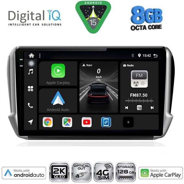 DIGITAL IQ BXK 20508_CPAA (10inc) MULTIMEDIA TABLET for PEUGEOT 208-2008 mod. 2012-2021