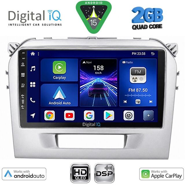 DIGITAL IQ BXC 3697SL_CPAA (9inc) MULTIMEDIA TABLET for SUZUKI VITARA mod. 2016-2025 (SILVER)