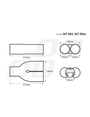 Amio - ΑΚΡΟ ΕΞΑΤΜΙΣΗΣ ΔΙΠΛΗ ΑΠΟΛΗΞΗ ΜΑΥΡΟ 130x215mm Φ35>50mm - 1 τεμ. (02194/AM)