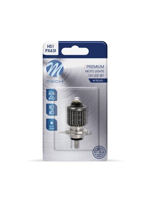 HS1 12V PX43t 15W 2x3570SMD LED 1.400lm 6.000K M-TECH - 1 ΤΕΜ.
