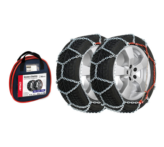 Amio - Αλυσίδες Χιονιού 4x4 16mm KB-225 για Ισχυρή Πρόσφυση σε SUV & Επαγγελματικά Οχήματα με Αντοχή σε Υψηλά Φορτία και Ασφαλή Κίνηση σε Χιόνι & Πάγο - 1 Σετ (02119/AM)
