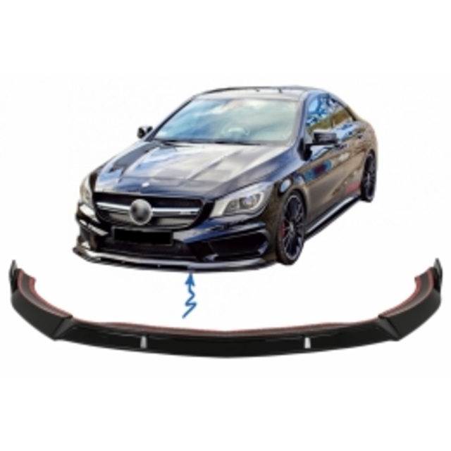 Lip spoiler Κατάλληλο για Mercedes CLA45 C117 X117 (2013-2016) γυαλιστερό μαύρο