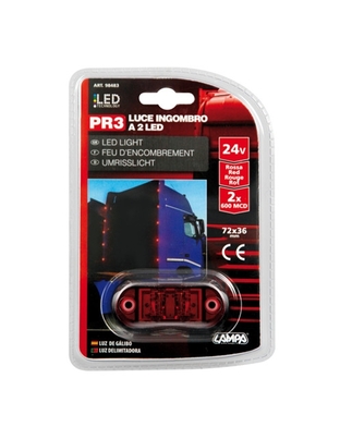 ΦΩΣ ΦΟΡΤΗΓΟΥ 2LED ΚΟΚΚΙΝΟ 24V 72mm