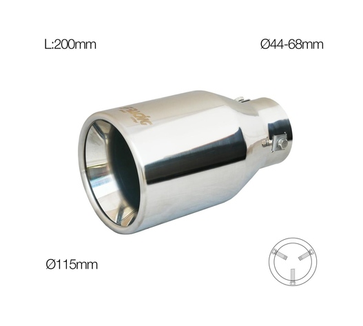 ΑΚΡΟ/ΜΠΟΥΚΑ ΕΞΑΤΜΙΣΗΣ ΧΡΩΜΙΟΥ 44-68mm (ΜΗΚΟΣ 200mm - ΔΙΑΜΕΤΡΟΣ ΕΞΩΤΕΡΙΚΗ 115mm)​ SIMONI RACING - 1 TEM