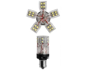 P21/5W 12V BAY15d 30LED ΔΙΠΟΛΙΚΟ ΛΕΥΚΟ MULTI-LED 1ΤΕΜ.
