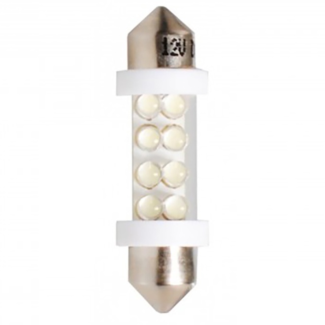 ΛΑΜΠΑΚΙΑ ΠΛΑΦΟΝΙΕΡΑΣ C5W/C10W 12V 0,47W SV8,5 36mm LED 8xLED 3mm ΛΕΥΚΟ BLISTER 2ΤΕΜ. M-TECH