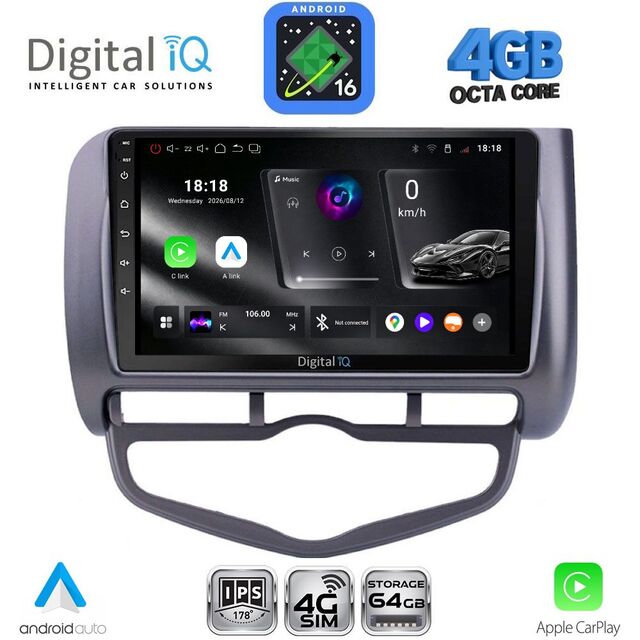 DIGITAL IQ RTG 6210_CPA CLIMA (9inc) MULTIMEDIA TABLET for HONDA JAZZ mod. 2002-2008