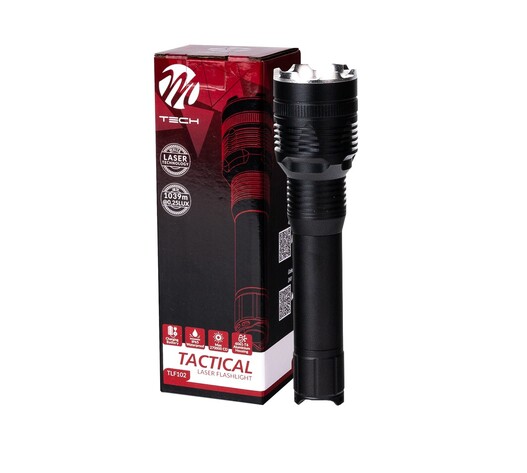 ΦΑΚΟΣ ΧΕΙΡΟΣ 1x10W 240lm IP65 171mm Φ42mm 3300mAh Li-ion TACTICAL LASER FLASHLIGHT M-TECH - 1 Τεμ.
