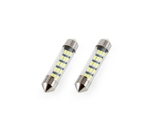 Amio - Λαμπάκια Πλαφονιέρας LED 15xSMD τύπου C5W τάση λειτουργίας 12V απόδοσης 0.6W μήκος 39mm χρώμα λευκό για Επιβατικά Αυτοκίνητα - 2 τεμ. (01091/AM)