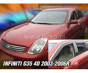 Heko – Ανεμοθραύστες Παραθύρων για Infiniti G35 4πορτο 2003 > 2006 (Εμπρός) – 2 Τεμ. (ANEM.21507)