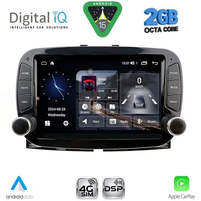 DIGITAL IQ BLF 398_CPA (7" DECK) MULTIMEDIA SYSTEM for FIAT 500 mod. 2016-2025