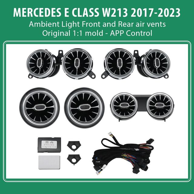 DIQ AMBIENT 8W213I MERCEDES E AIR VENTS (Digital iQ Turbine Air Vent Ambient Light Kit MERCEDES CLASS W213 mod. 2017-2020)