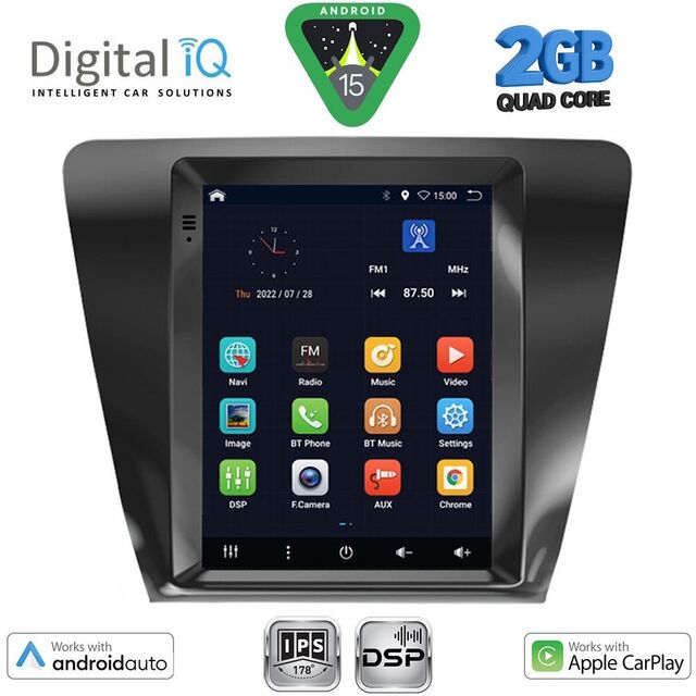 DIGITAL IQ BXC 3917_CPAA TESLA STYLE for SKODA OCTAVIA 7 mod. 2013-2020