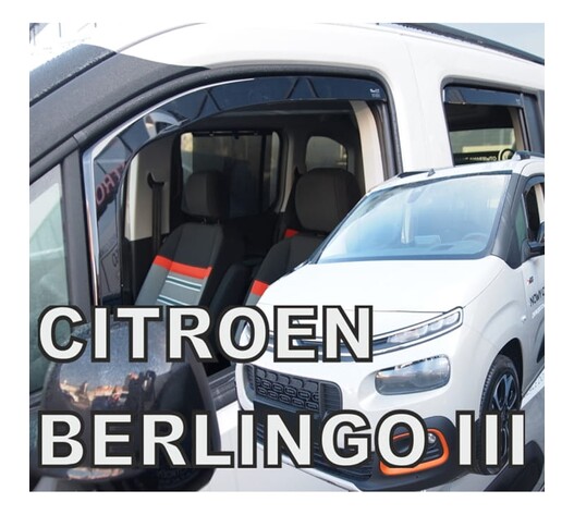ΑΝΕΜΟΘΡΑΥΣΤΕΣ ΓΙΑ CITROEN BERLINGO III/PEUGEOT RIFTER/OPEL COMBO E 4D/5D LOV 2018+ ΣΕΤ ΑΥΤΟΚΙΝΗΤΟΥ ΑΠΟ ΕΥΚΑΜΠΤΟ ΦΙΜΕ ΠΛΑΣΤΙΚΟ HEKO - 4 ΤΕΜ.