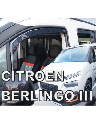 ΑΝΕΜΟΘΡΑΥΣΤΕΣ ΓΙΑ CITROEN BERLINGO III/PEUGEOT RIFTER/OPEL COMBO E 4D/5D LOV 2018+ ΣΕΤ ΑΥΤΟΚΙΝΗΤΟΥ ΑΠΟ ΕΥΚΑΜΠΤΟ ΦΙΜΕ ΠΛΑΣΤΙΚΟ HEKO - 4 ΤΕΜ.