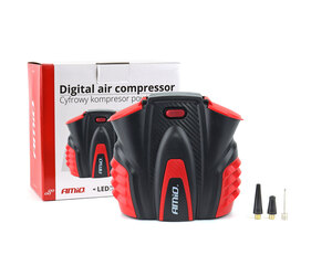 Amio - ΚΟΜΠΡΕΣΕΡ ΑΕΡΑ 12V 10bar/150psi ΜΕ 3 ΑΝΤΑΠΤΟΡΕΣ ΚΑΙ ΨΗΦΙΑΚΗ ΕΝΔΕΙΞΗ ACOMP-16 - 1 τεμ. (02641/AM)