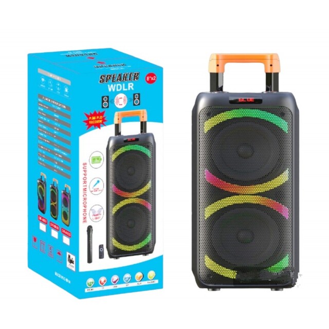 ΦΟΡΗΤΟ ΗΧΕΙΟ SUBWOOFER 2x8'' ΜΕ ΣΥΣΤΗΜΑ ΚΑΡΑΟΚΕ DR-8832