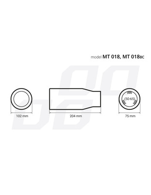 Amio - ΑΚΡΟ (ΜΠΟΥΚΑ) ΕΞΑΤΜΙΣΗΣ MT018BC 50>65mm (ΜΗΚΟΣ: 204mm) -1 ΤΕΜ. (02196/AM)