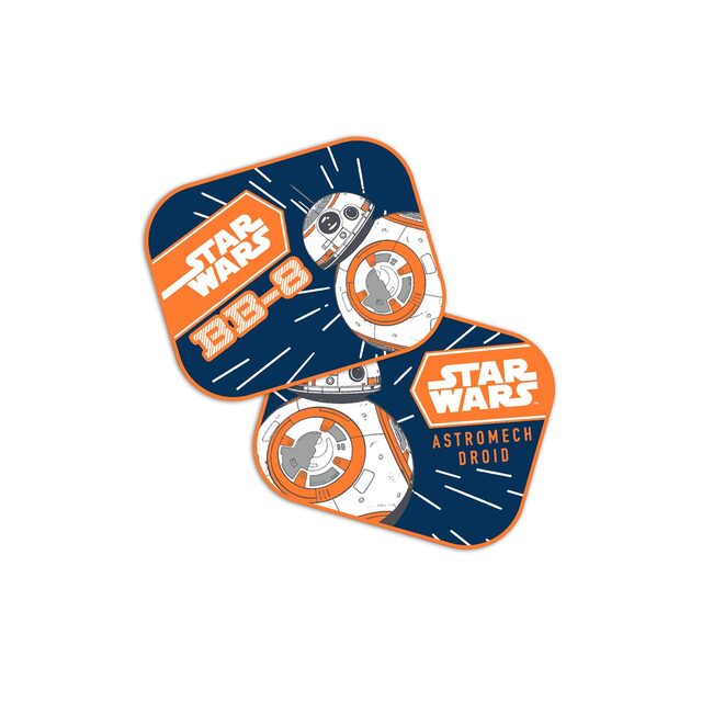 Amio - ΗΛΙΟΠΡΟΣΤΑΣΙΕΣ ΠΛΑΙΝΕΣ STAR WARS BB8 ΜΕ ΒΕΝΤΟΥΖΑ 44x35cm - 2 Τεμ. (S59315/AM)