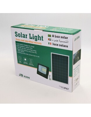 ΠΡΟΒΟΛΕΑΣ ΣΕΤ ΜΕ ΠΑΝΕΛ SOLAR 200W 6500K IP67 JD-8200