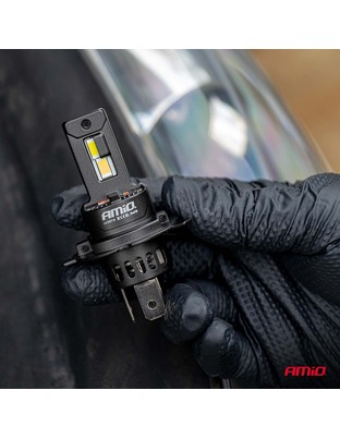 Amio - Λαμπτήρες LED F25 PRO Black Edition H4/H19 70W 12-24V Full CAN Bus με Φωτεινότητα 8000lm σε Ψυχρό Λευκό 6000K για Επιβατικά Αυτοκίνητα & Φορτηγά - Σετ 2 τεμ. (04719/AM)