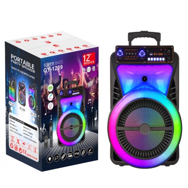 ΦΟΡΗΤΟ ΗΧΕΙΟ SUBWOOFER 12'' ΜΕ ΣΥΣΤΗΜΑ ΚΑΡΑΟΚΕ GY-1209
