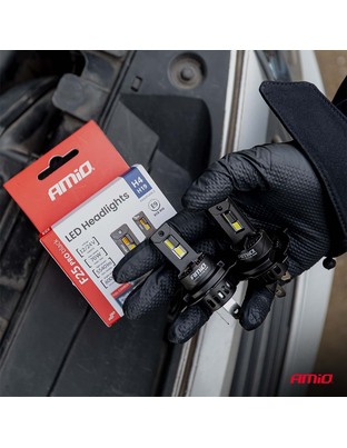 Amio - Λαμπτήρες LED F25 PRO Black Edition H4/H19 70W 12-24V Full CAN Bus με Φωτεινότητα 8000lm σε Ψυχρό Λευκό 6000K για Επιβατικά Αυτοκίνητα & Φορτηγά - Σετ 2 τεμ. (04719/AM)