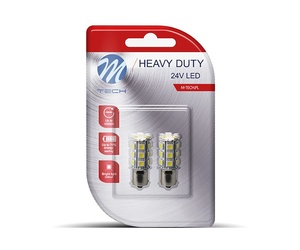 R5W/R10W 24V 5,9W BA15s LED 24xSMD5050 ΛΕΥΚΟ (ΜΟΝΟΠΟΛΙΚΟ) BLISTER 2ΤΕΜ. M-TECH