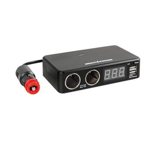 ΑΝΤΑΠΤΟΡΑΣ ΑΝΑΠΤΗΡΑ 12/24/36V ΔΙΠΛΟΣ ΜΕ 2 USB+ΒΟΛΤΟΜΕΤΡΟ MULTI POWER ΜΕ ΚΑΛΩΔΙΟ 80cm