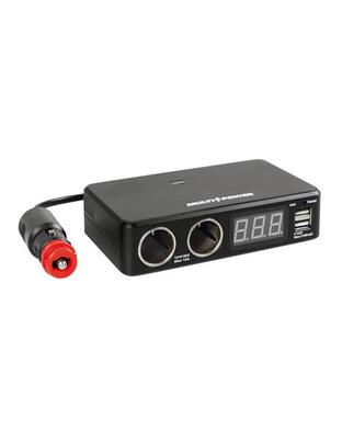 ΑΝΤΑΠΤΟΡΑΣ ΑΝΑΠΤΗΡΑ 12/24/36V ΔΙΠΛΟΣ ΜΕ 2 USB+ΒΟΛΤΟΜΕΤΡΟ MULTI POWER ΜΕ ΚΑΛΩΔΙΟ 80cm